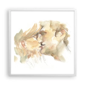 Plakát v bílém rámu - Nalezena polovina? - 60x60 cm
