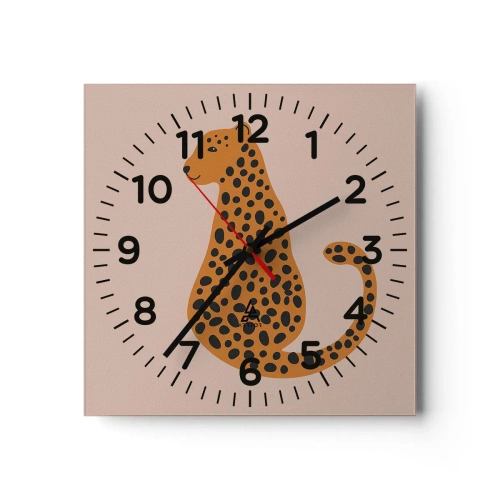 Nástěnné hodiny - Leopardní vzor je v módě - 40x40 cm