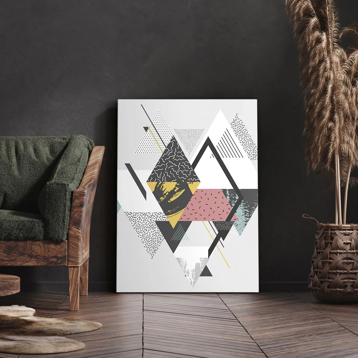 Obraz na plátně - Variace na trojúhelník a kosočtverec - 50x70 cm