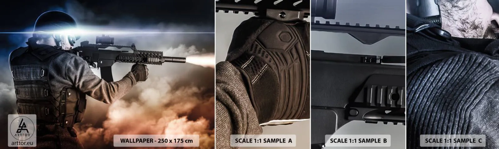 Fototapeta Vzorek Standard Eco - Prostě hrdina - Válečný, Zbraň, Voják - 100x30 cm