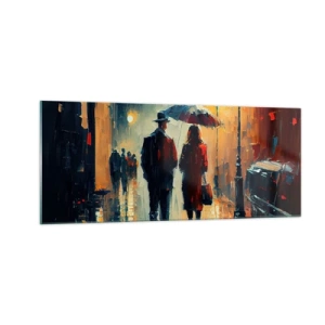Obraz na skle - Městská love story - 100x40 cm