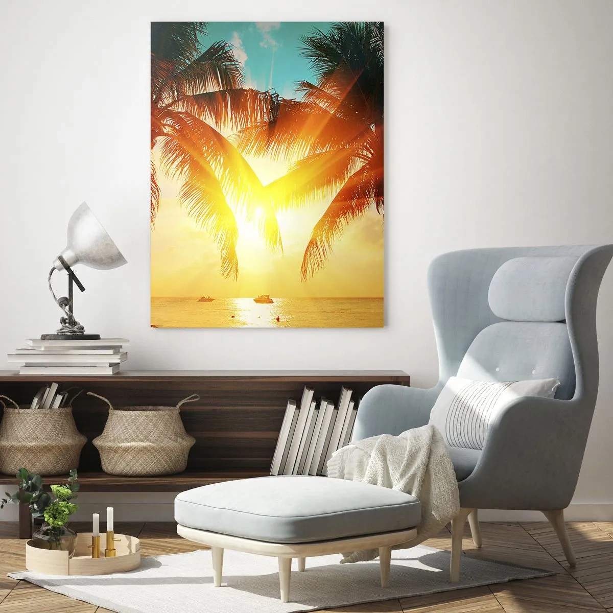 Obraz na skle - Exotický pár - 50x70 cm