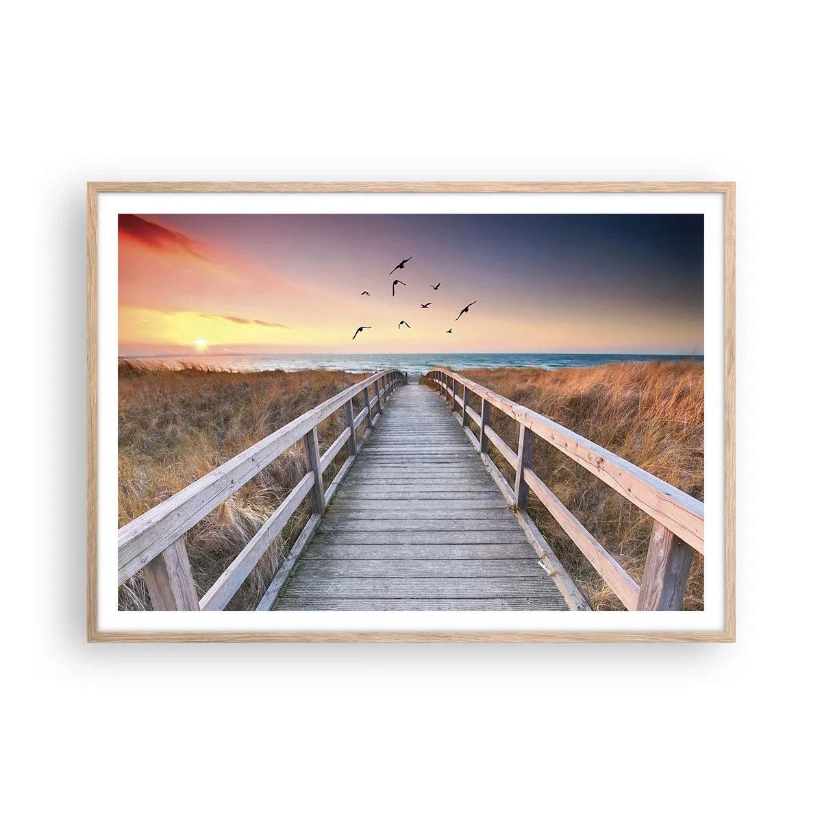 Plakát v rámu světlý dub - Prostor pro vzestupy - 100x70 cm