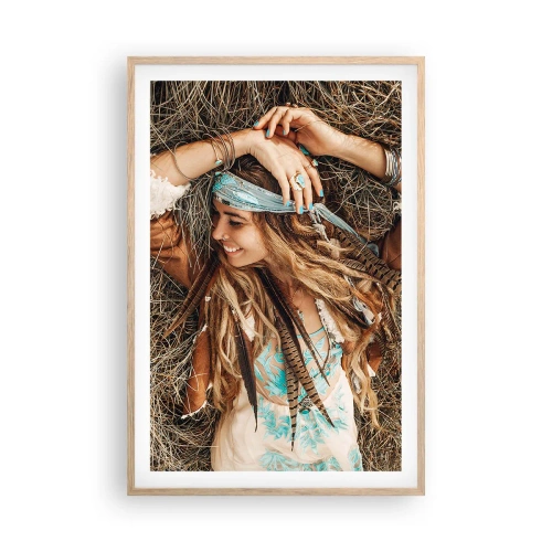 Plakát v rámu světlý dub - Na cestě do léta lásky - 61x91 cm