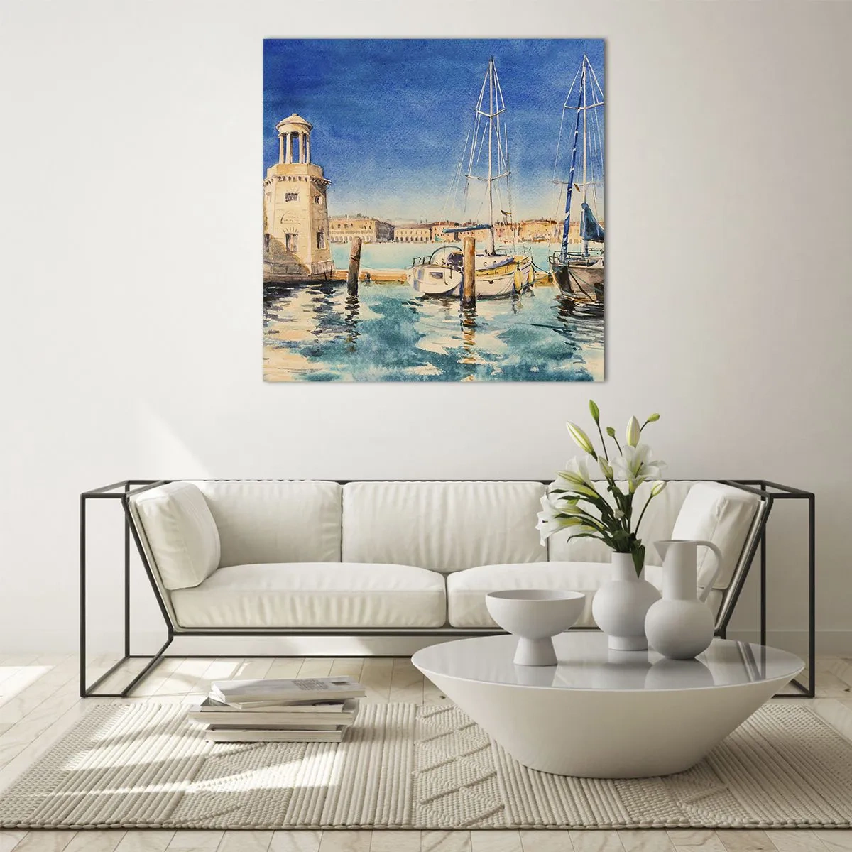 Obraz na skle - Slunečná laguna - 50x50 cm