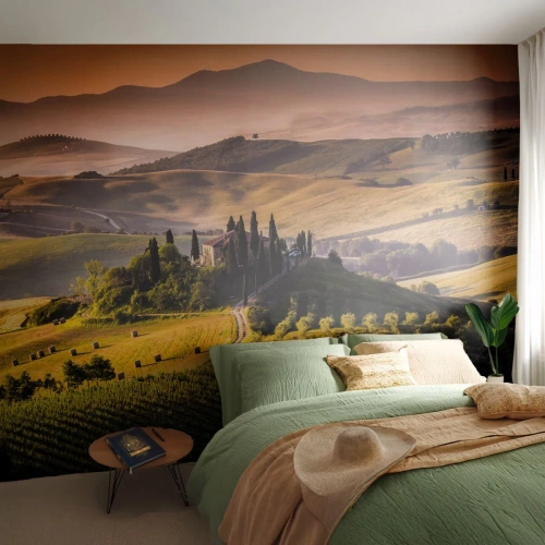 Fototapeta Premium Canvas - Arkádie - toskánská krajina - Krajina, Toskánsko, Vinice - 250x175 cm