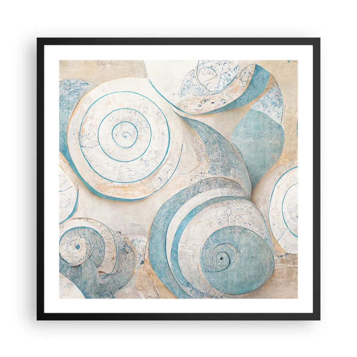 Plakát v černém rámu - Co skrývá mušle? - 60x60 cm