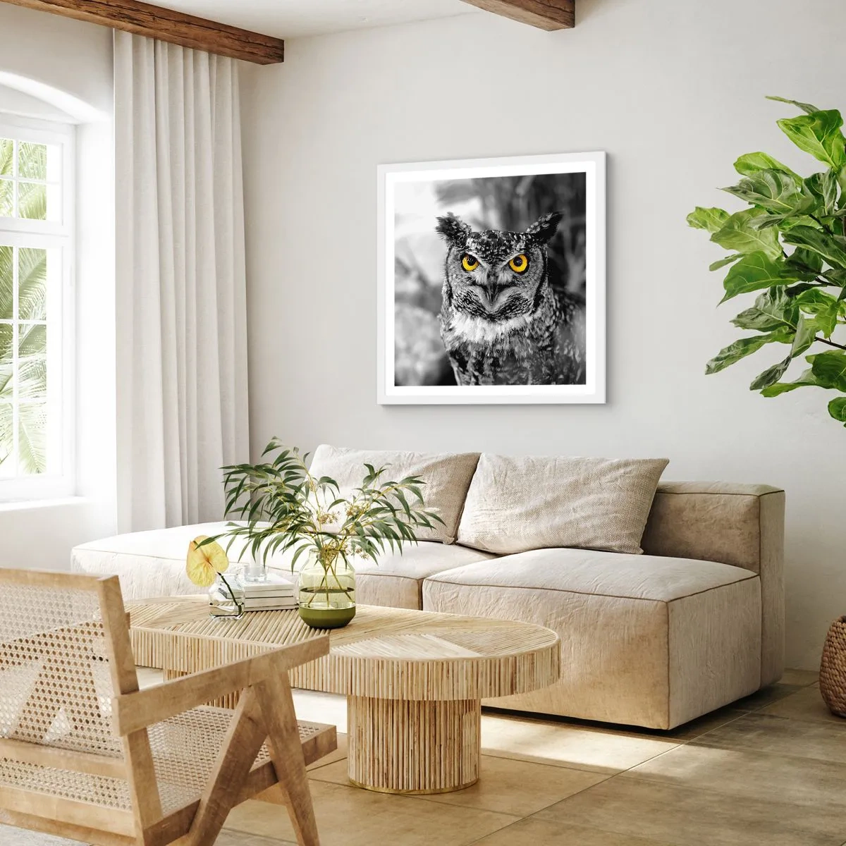 Plakát v bílém rámu - Nic se neschová - 60x60 cm