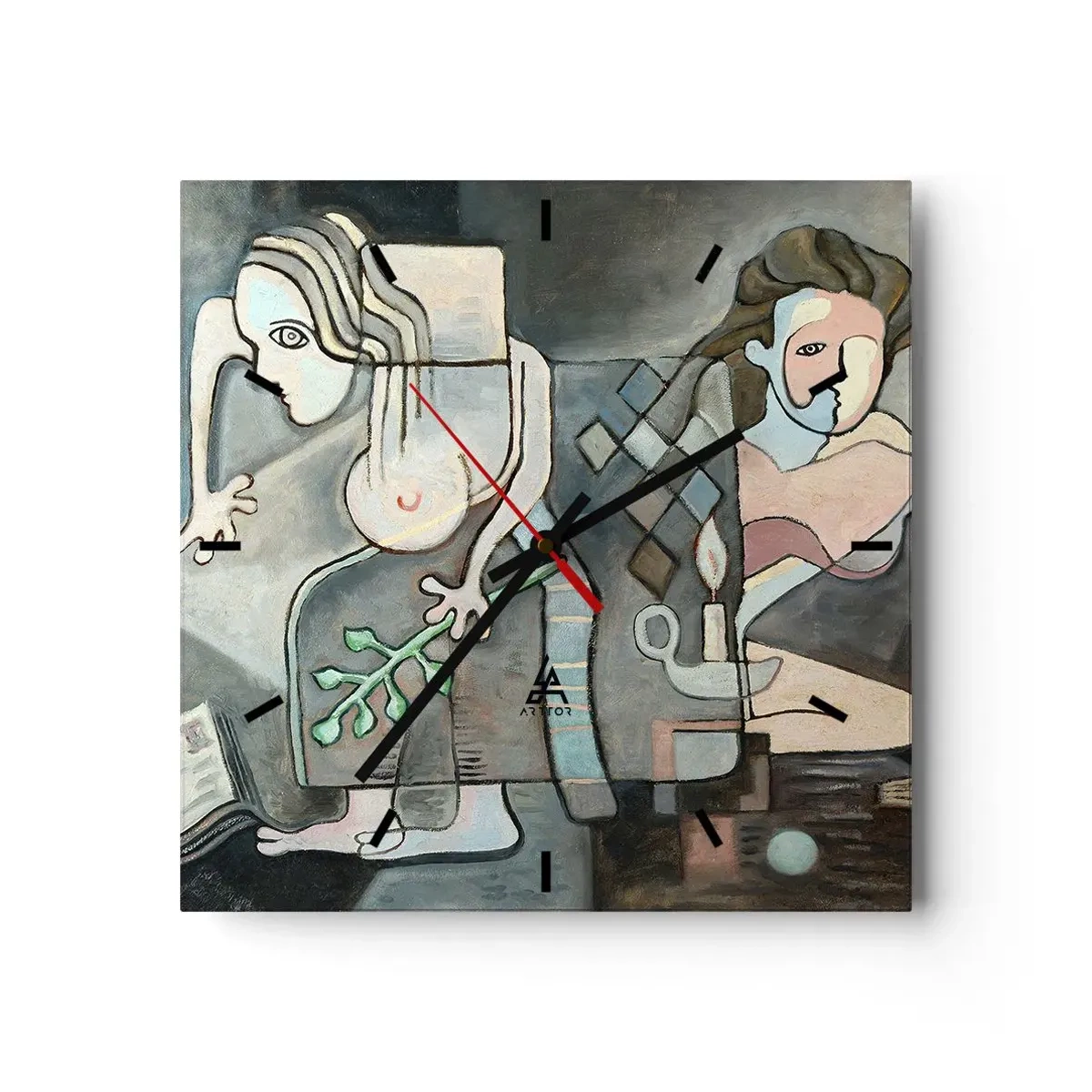 Nástěnné hodiny - Mozaika ducha a hmoty - 30x30 cm