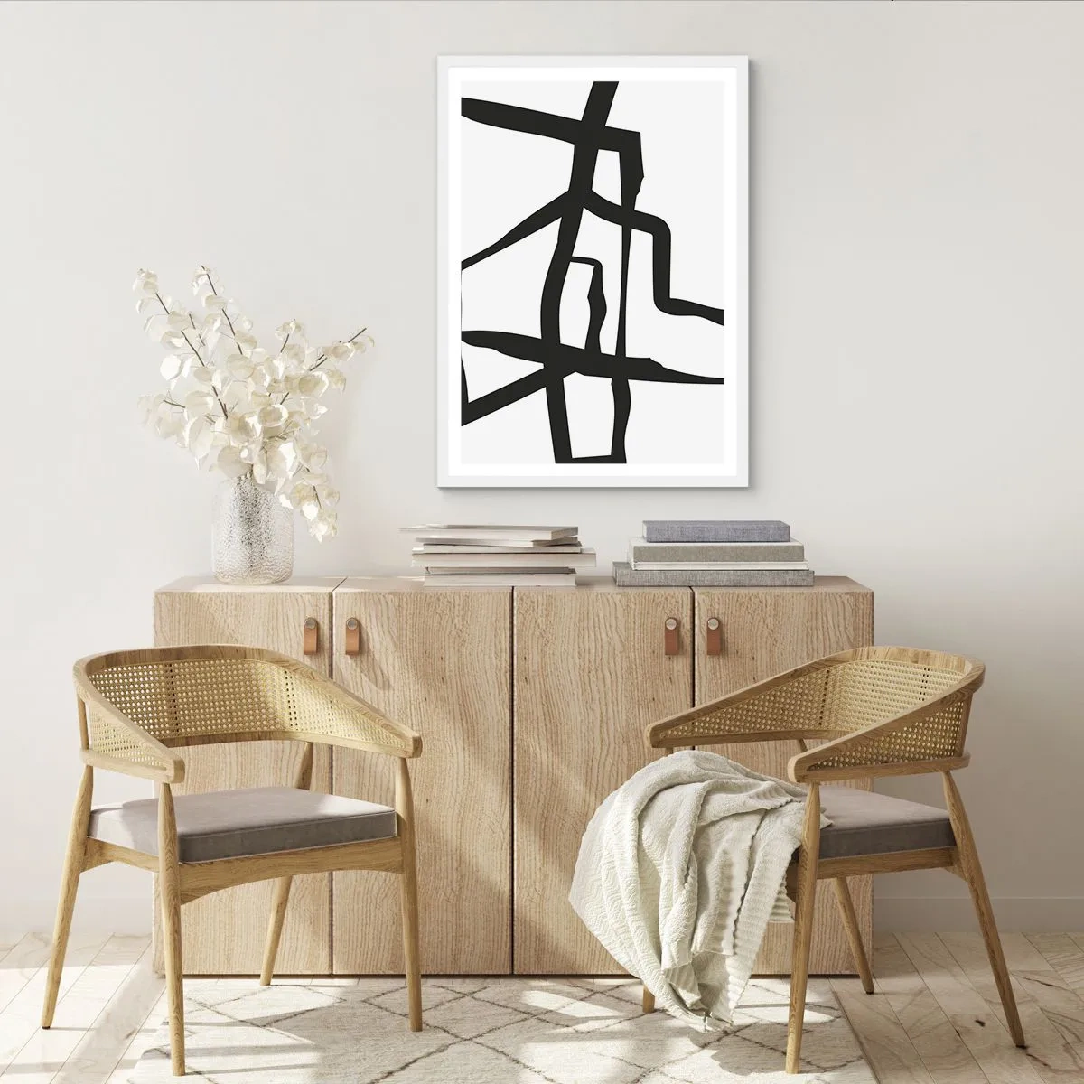 Plakát v bílém rámu - Černobílá konstrukce - 50x70 cm