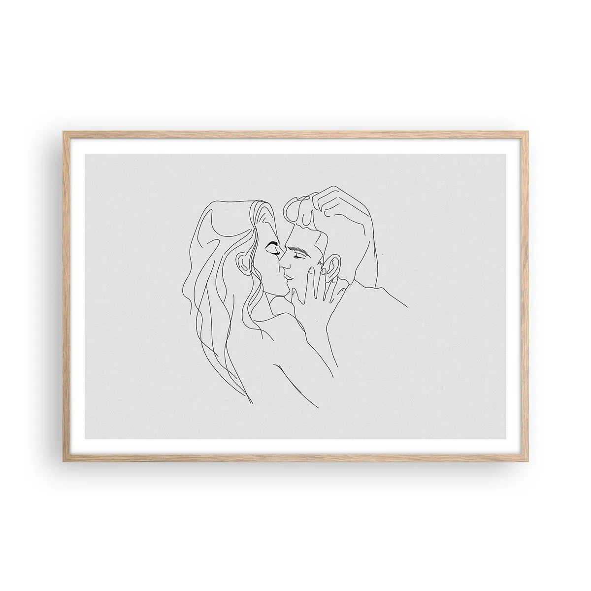 Plakát v rámu světlý dub - Jedním tahem - 100x70 cm