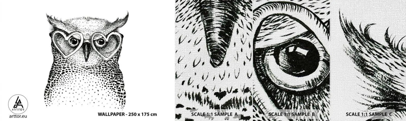 Vzor Fototapety Premium Canvas - Moudře a s láskou - Sova, Pro děti, Zvířata - 100x30 cm