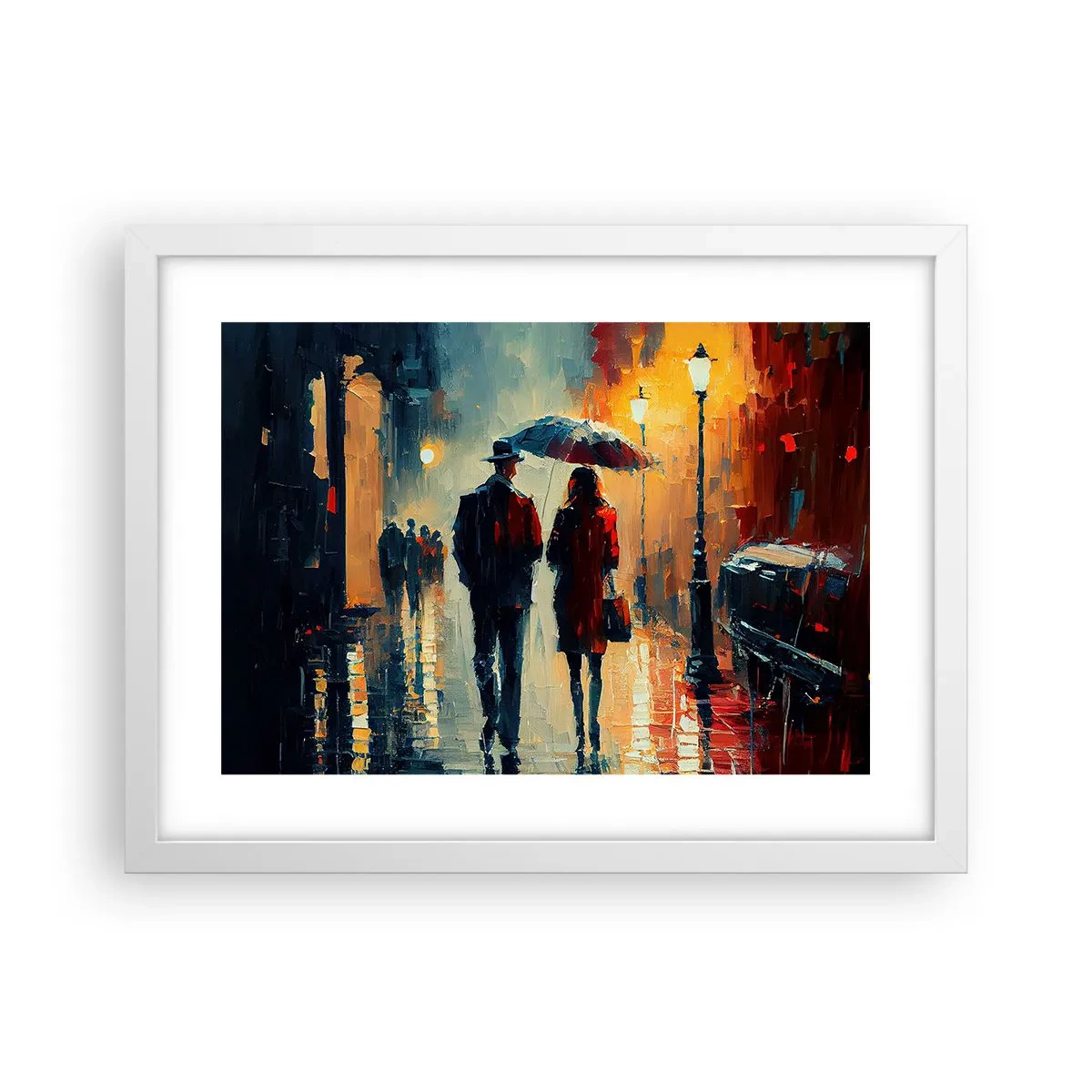 Plakát v bílém rámu - Městská love story - 40x30 cm
