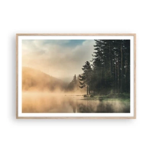 Plakát v rámu světlý dub - Zrození dne - 100x70 cm