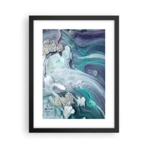 Plakát v černém rámu - Proudy modré - 30x40 cm