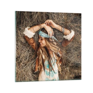 Obraz na skle - Na cestě do léta lásky - 40x40 cm