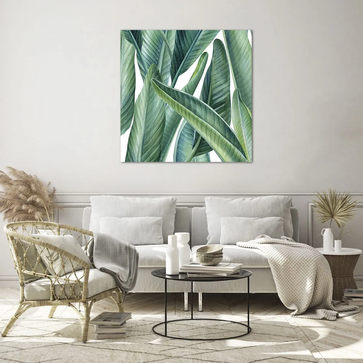 Obraz na skle - Prostě zelená - 60x60 cm