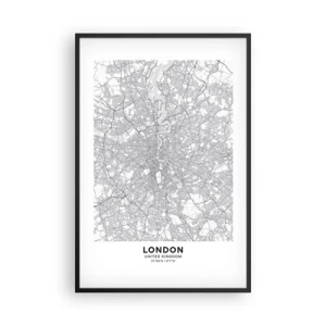 Plakát v černém rámu - Mapa londýnského labyrintu - 61x91 cm