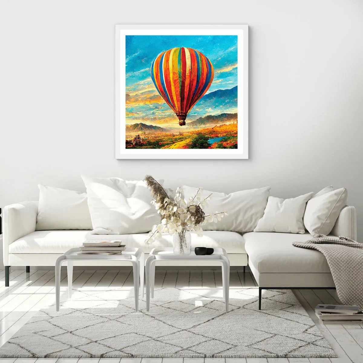 Plakát v bílém rámu - V tichu je toho vidět víc - 50x50 cm