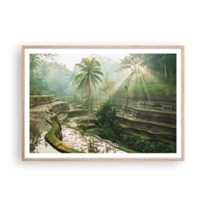 Plakát v rámu světlý dub - Vyrůstát na slunci - 100x70 cm