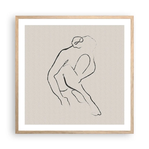 Plakát v rámu světlý dub - Intimní skica - 60x60 cm