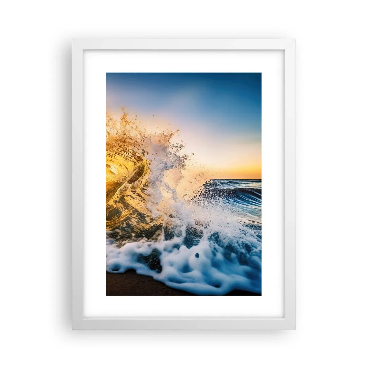 Plakát v bílém rámu - Hra v písku - 30x40 cm