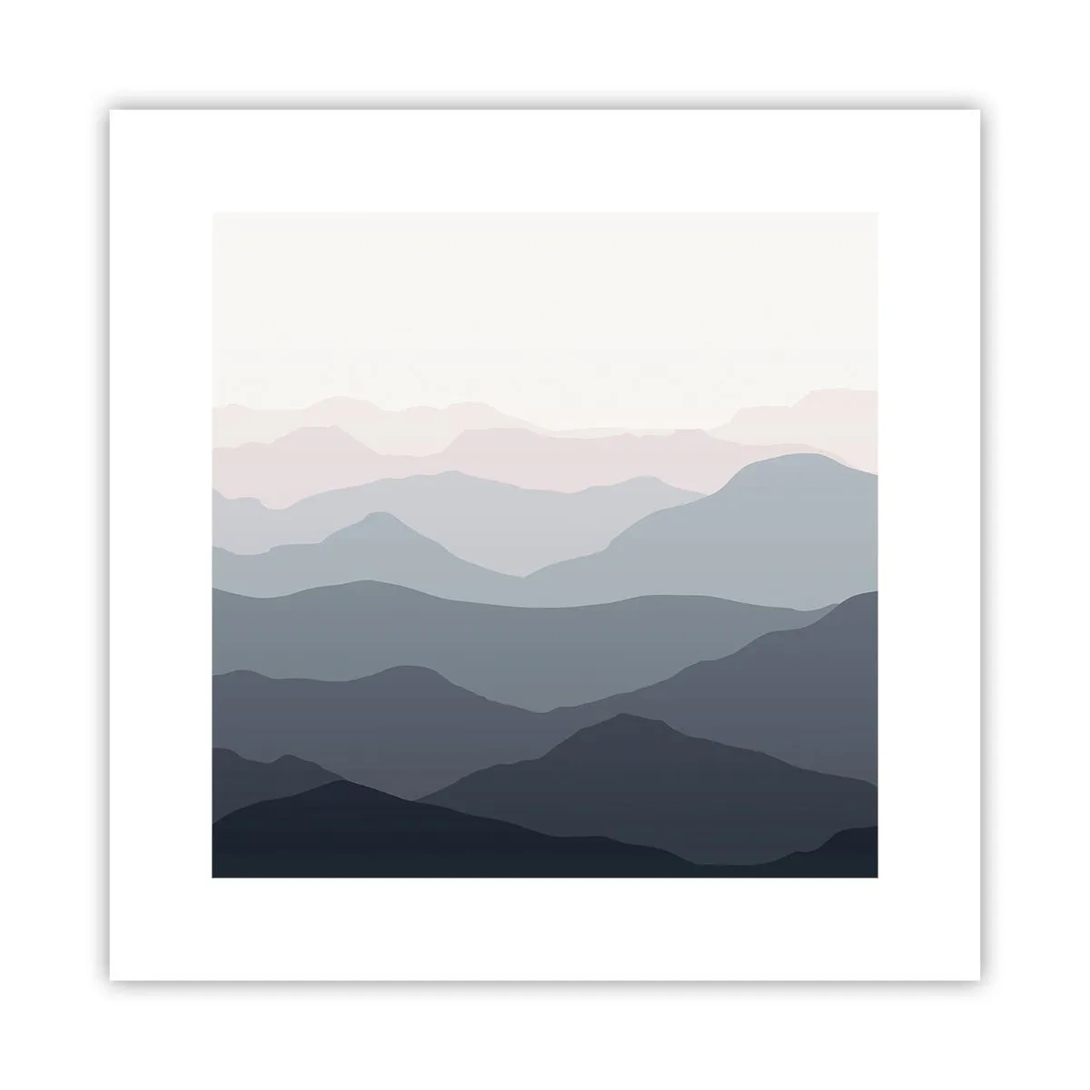 Plakát - Vlny hor - 30x30 cm