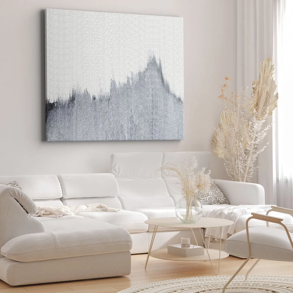 Obraz na plátně - Abstraktní šedá kompozice v minimalistickém stylu - 70x50cm - Tajemný záznam - Moderní nástěnná dekorace do obývacího pokoje a ložnice ARTTOR