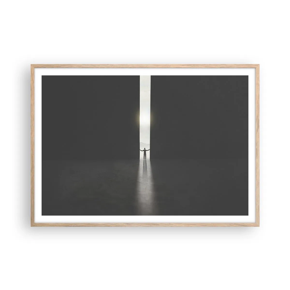 Plakát v rámu světlý dub - Krok ke světlé budoucnosti - 100x70 cm