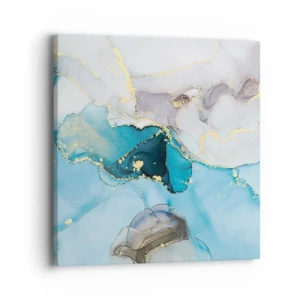 Obraz na plátně - Studie o setkání šedé a tyrkysové - 40x40 cm