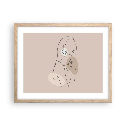 Plakát v rámu světlý dub - Dívčí ikona - 50x40 cm