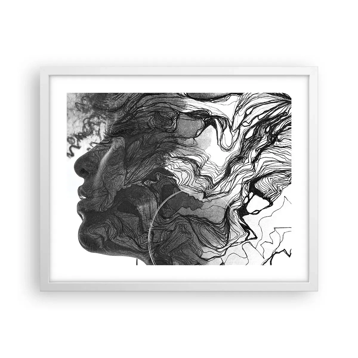Plakát v bílém rámu - Zapletená ve snech - 50x40 cm