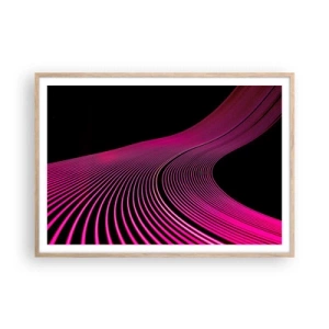 Plakát v rámu světlý dub - Alej světla - 100x70 cm