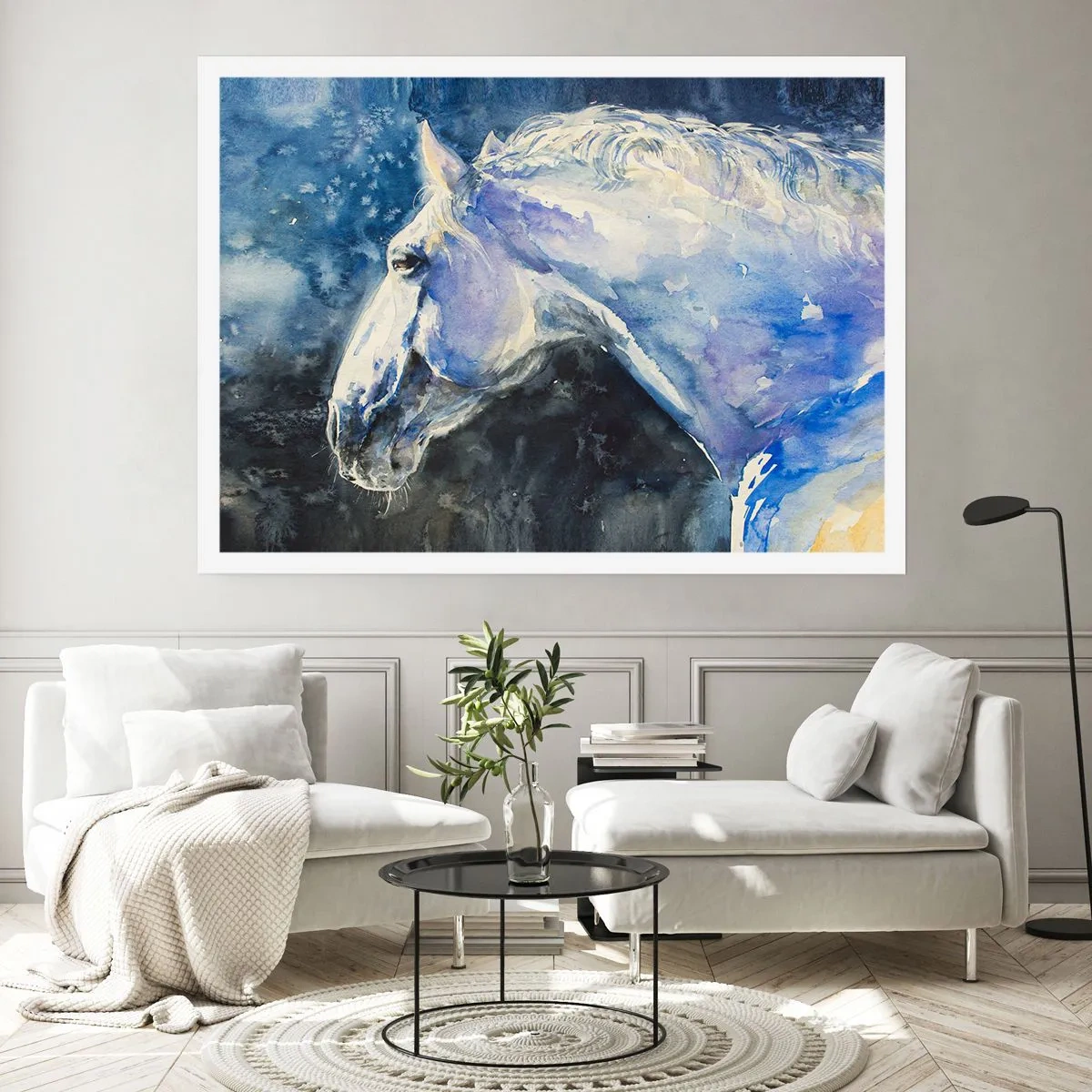 Plakát - Portrét v modré záři - 100x70 cm