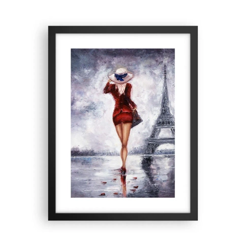 Plakát v černém rámu - Pařížské symboly - 30x40 cm