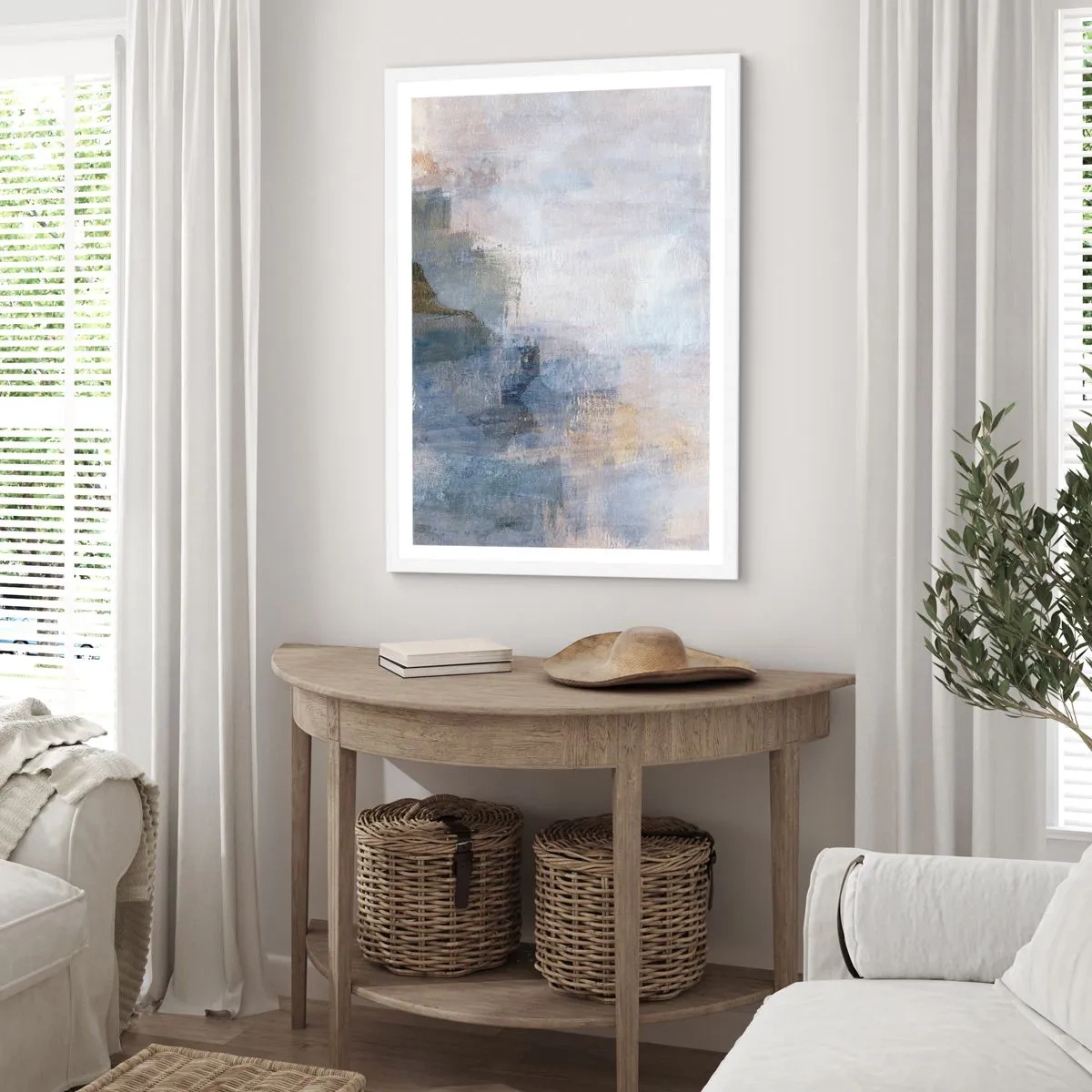 Plakát v bílém rámu - Tóny a akordy barev - 50x70 cm