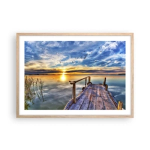 Plakát v rámu světlý dub - Vítr jde odpočívat - 70x50 cm
