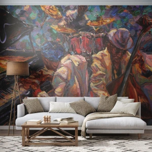 Fototapeta Premium Sand - V jednom rytmu - Hudba, Jazz, Kontrabas - 200x140 cm