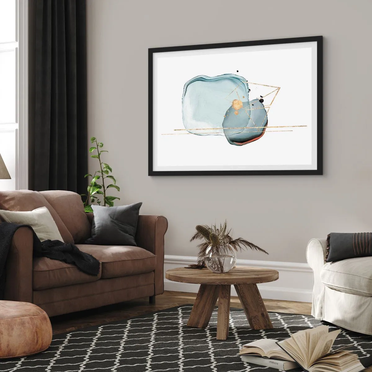 Plakát v černém rámu - Studie kapky - 70x50 cm