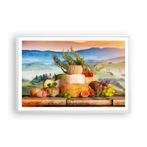 Plakát v bílém rámu - Italská radost ze života - 91x61 cm