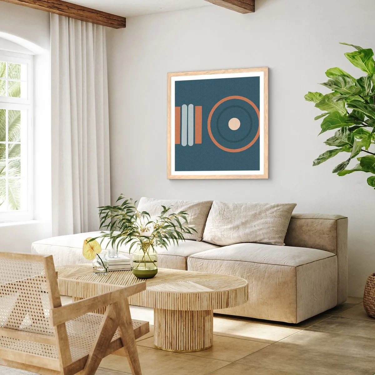 Plakát v rámu světlý dub - Podstata věcí - 50x50 cm