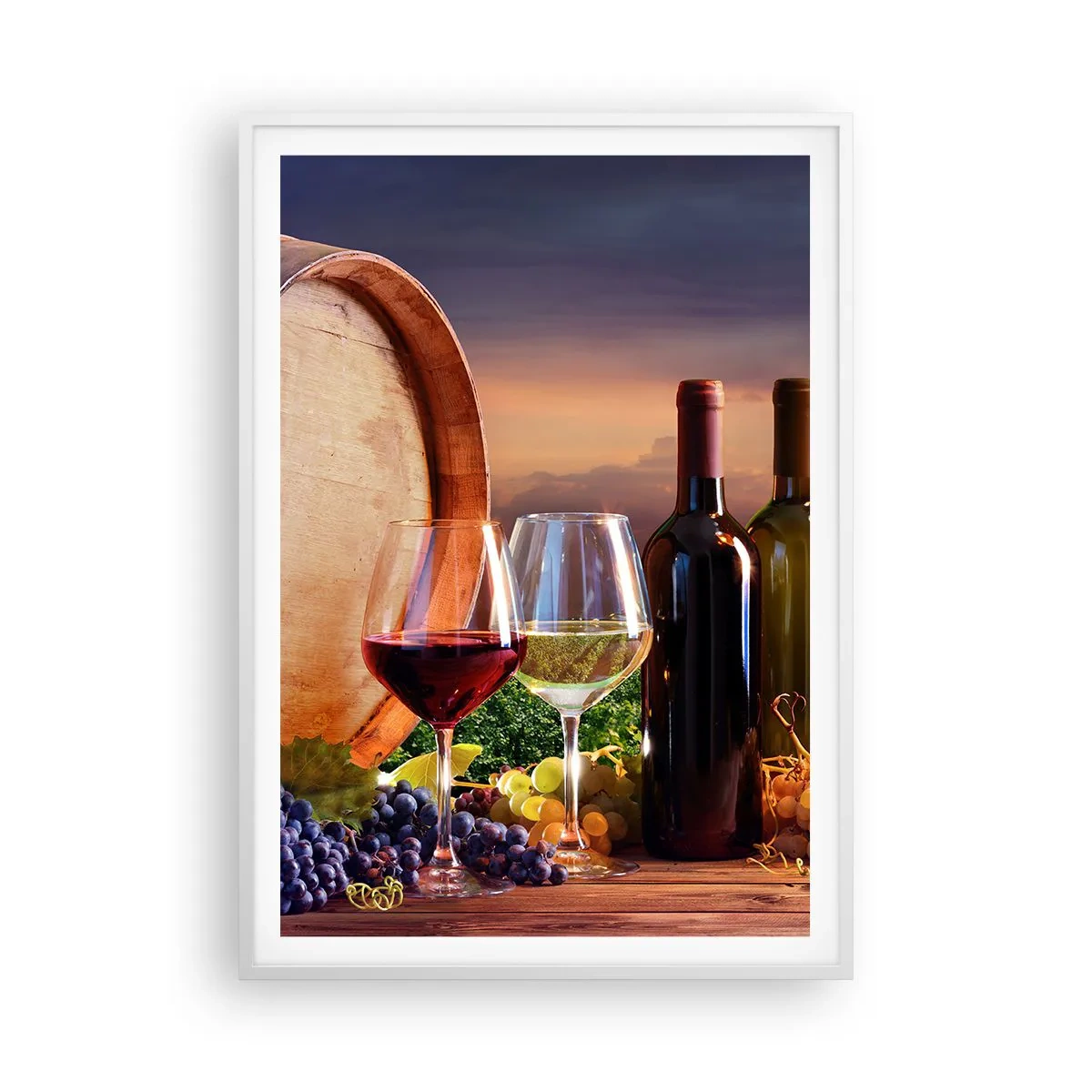 Plakát v bílém rámu - Tady má život chuť - 70x100 cm