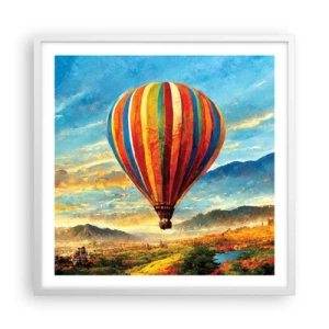 Plakát v bílém rámu - V tichu je toho vidět víc - 60x60 cm