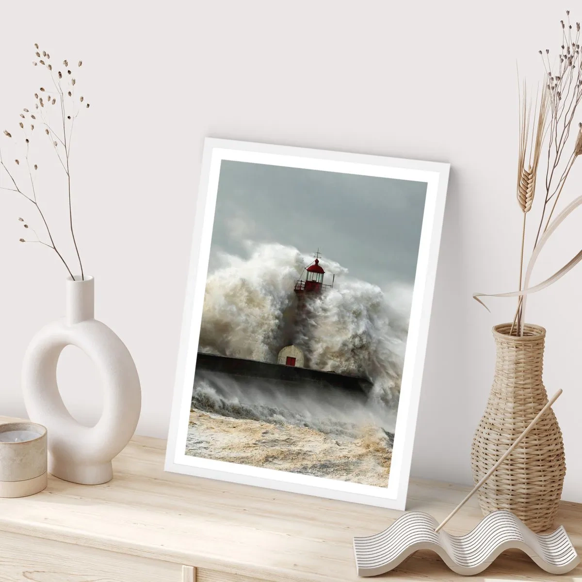 Plakát v bílém rámu - Hněv oceánu - 30x40 cm