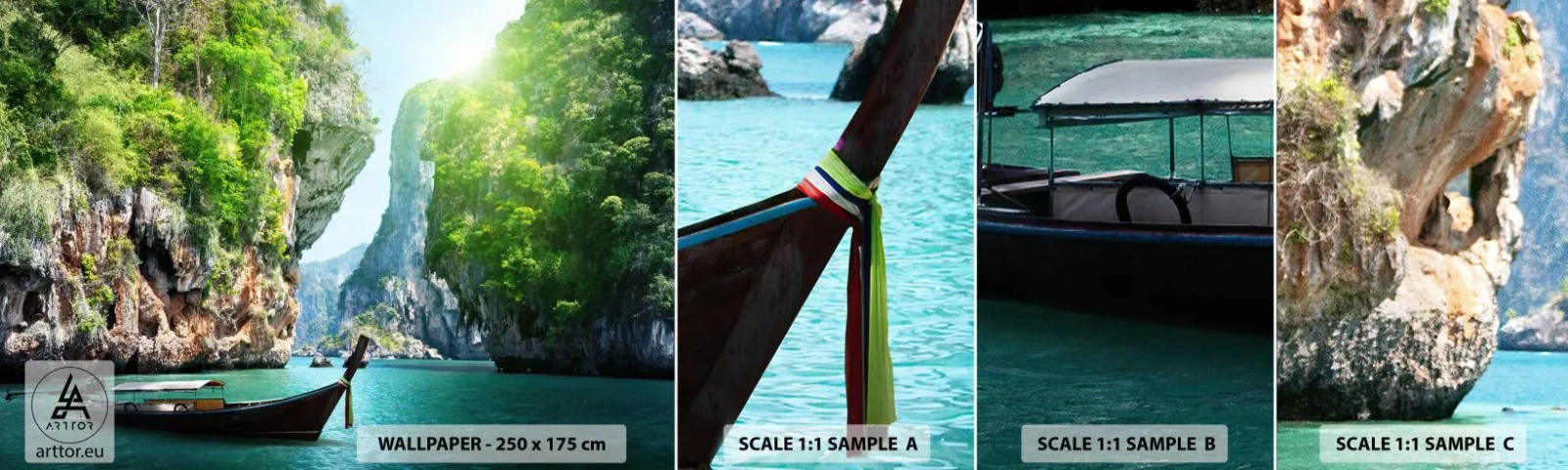 Fototapeta Vzorek Standard Eco - Pozvánka na exotickou cestu - Krajina, Thajsko, Moře - 100x30 cm