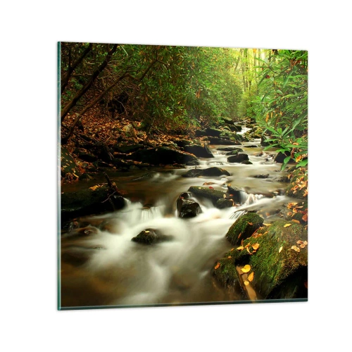 Obraz na skle - Jako tekuté stříbro - 70x70 cm