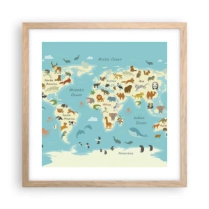 Plakát v rámu světlý dub - Dobří sousedé - 40x40 cm