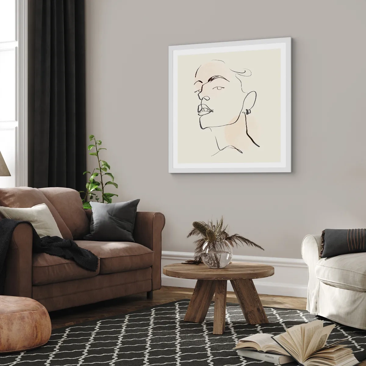 Plakát v bílém rámu - Hrdý pohled - 30x30 cm