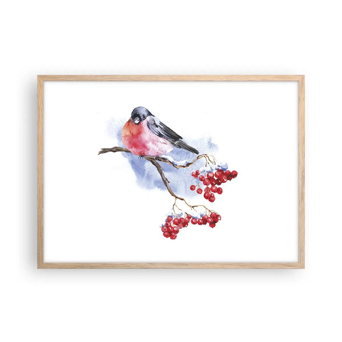 Plakát v rámu světlý dub - Barevná zima - 70x50 cm