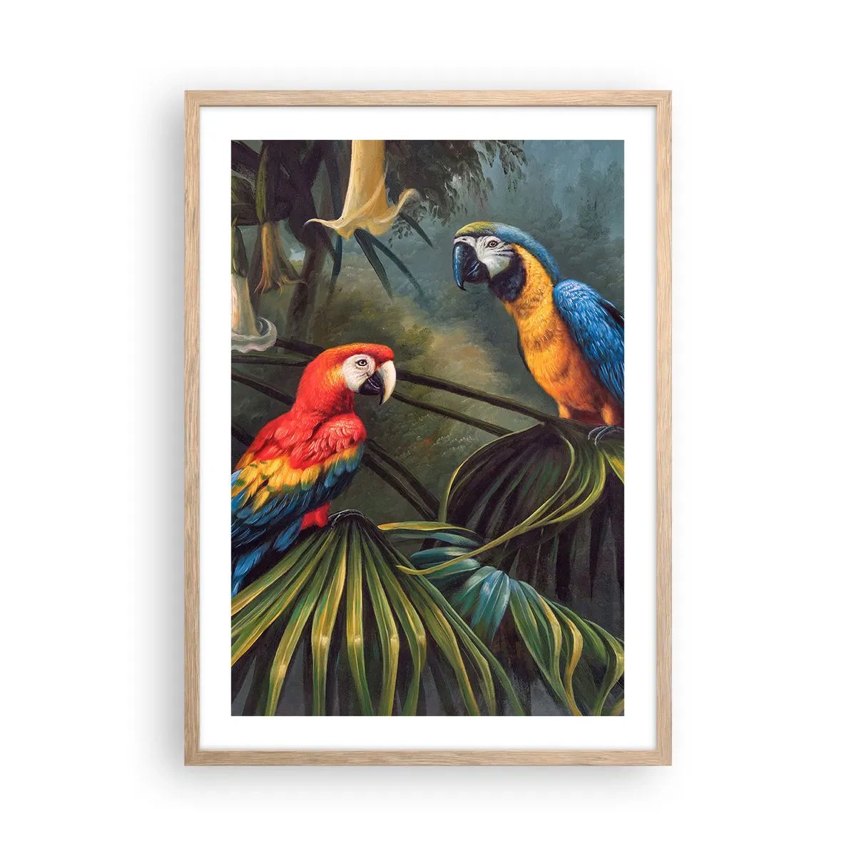 Plakát v rámu světlý dub - Romantismus v tropech - 50x70 cm